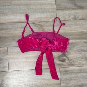 Nasty Gal Fuchsia Velvet Bow Bralette